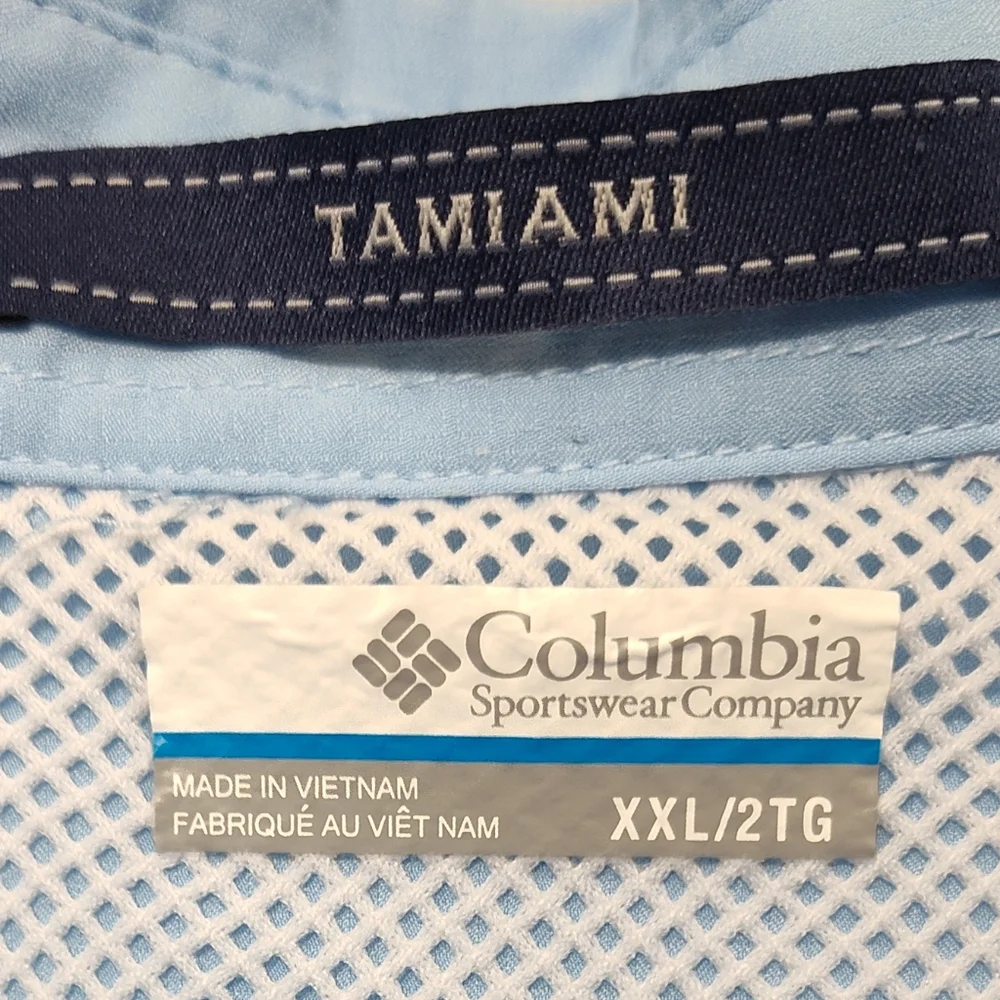 COLUMBIA Men's Tamiami Long Sleeve XXL Blue Fishing Shirt - Picture 2 of 9